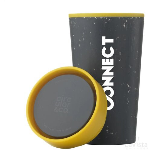 Circular&Co Recycled Coffee Cup 340 Ml Koffiebeker Zwart/Geel