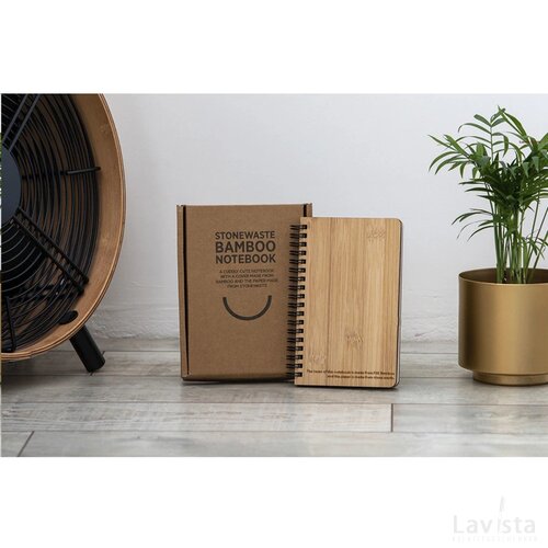 Notebook Made From Stonewaste-Bamboo A5 Notitieboek Bruin