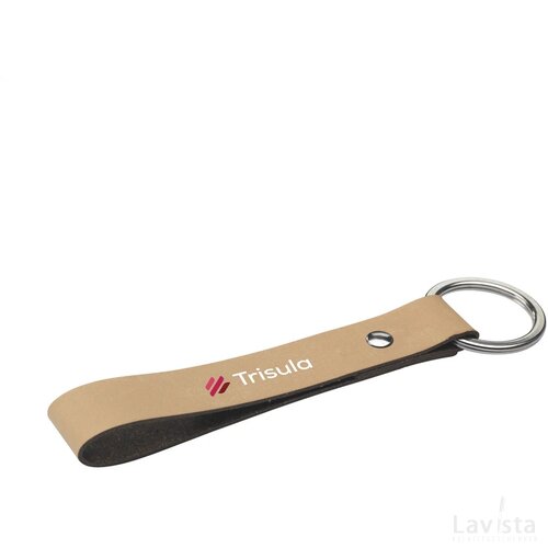 Recycled Leather Keyring Sleutelhanger Taupe