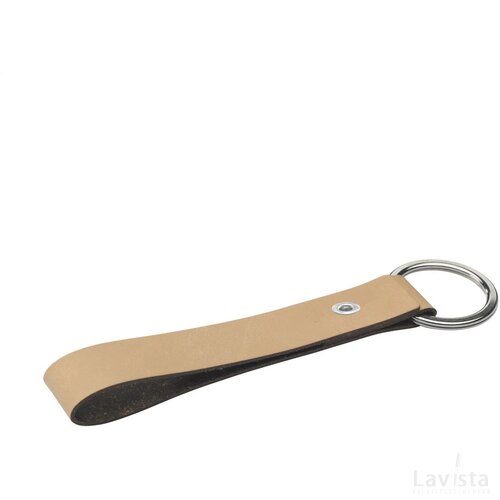 Recycled Leather Keyring Sleutelhanger Taupe