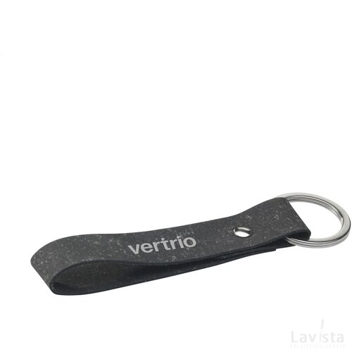 Recycled Leather Keyring Sleutelhanger Zwart