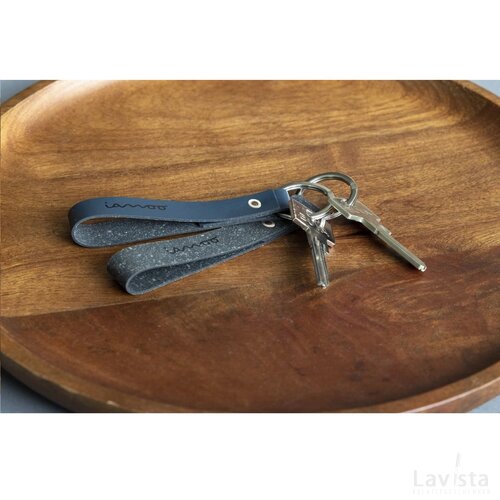 Recycled Leather Keyring Sleutelhanger Zwart
