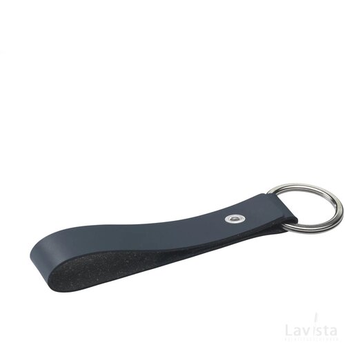 Recycled Leather Keyring Sleutelhanger Donkerblauw