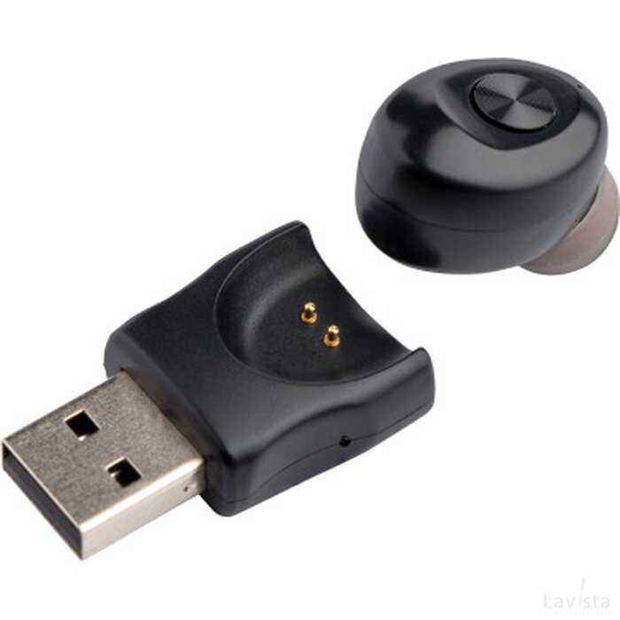 Oordopje bluetooth met USB oplader zwart