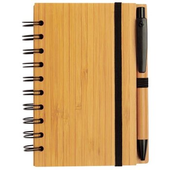 Bamboe notitieboek A6 met pen. ecru