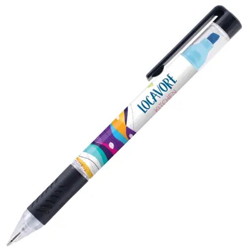 DELOS balpen met textmarker in full colour all over bedrukt