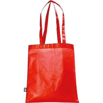 Mat gelamineerde Rpet tas met lange hengsels 100 g/m² rood
