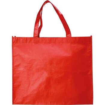Mat gelamineerde Rpet shopper 100 g/m² rood