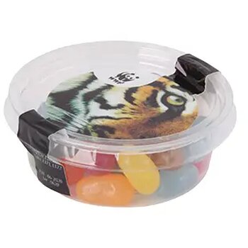 Transparant biodegradable bakje met snoep Transparant