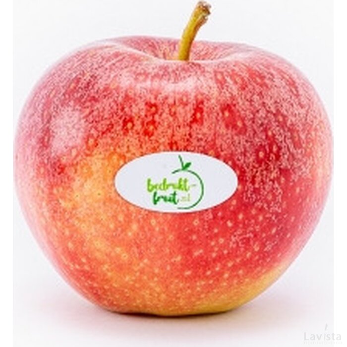 Appel met een fruitsticker rood