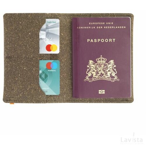 Gerecyclede leren paspoorthoesje Bruin