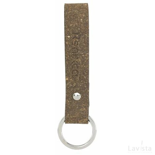 Recycled Leather Keyring Sleutelhanger Bruin