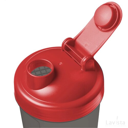 Shaker Proteïn Drinkbeker Rood/Grijs