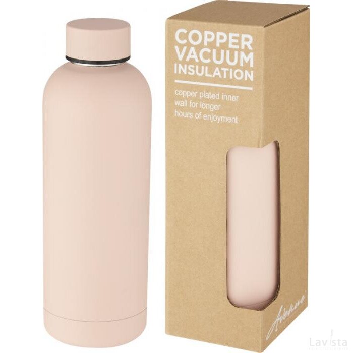 Spring 500 ml koperen vacuümgeïsoleerde fles Pale blush pink
