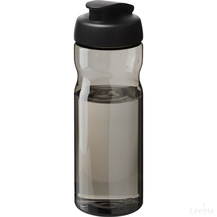 H2O Active® Eco Base drinkfles van 650 ml met klapdeksel Zwart, Charcoal Zwart/Charcoal