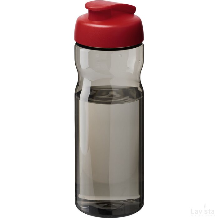 H2O Active® Eco Base drinkfles van 650 ml met klapdeksel Rood, Charcoal Rood/Charcoal