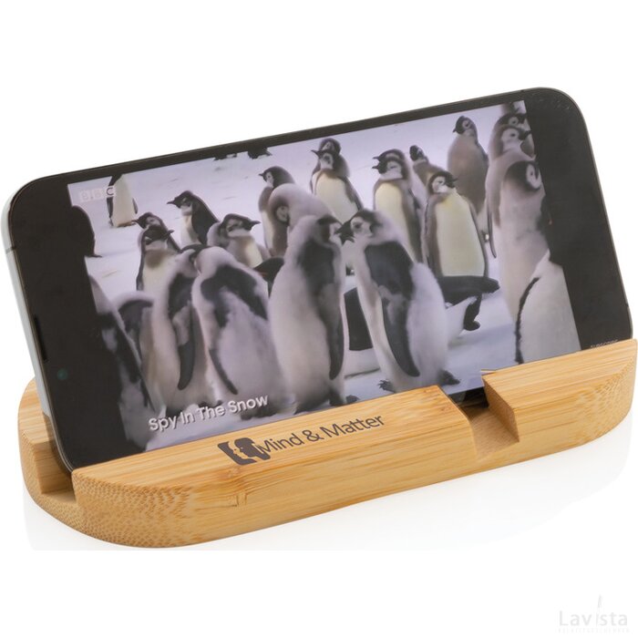 Bamboe tablet en telefoon stand bruin
