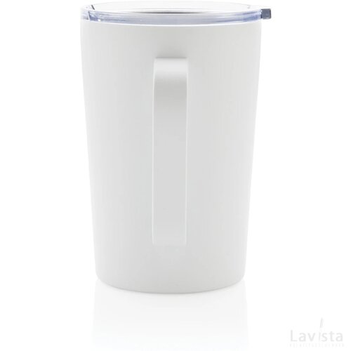RCS gerecycled roestvrijstalen moderne vacuümmok met deksel wit