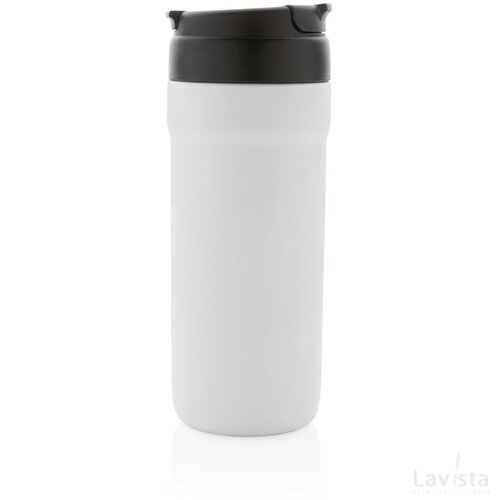 RCS gerecycled RVS beker met warm-koud deksel wit