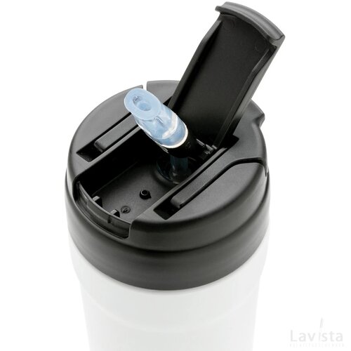RCS gerecycled RVS beker met warm-koud deksel wit