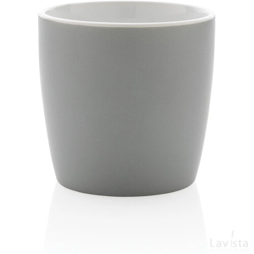 Keramische mok met gekleurde binnenkant 300 ml grijs, wit