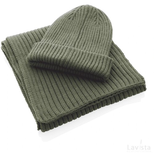 Impact AWARE™ Polylana® dubbel gebreide sjaal 180x25cm groen