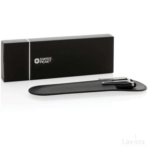 Swiss Peak deluxe pen set in PU etui zwart