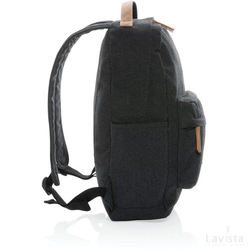 Impact AWARE™ 16 oz. recycled canvas laptop rugzak zwart