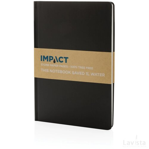 Impact hardcover steenpapier notitieboek A5 zwart