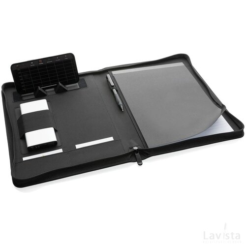 Impact Aware™ deluxe 300D tech portfolio met rits zwart