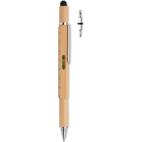 Multifunctionele pen met waterpas Bruin