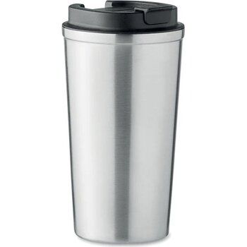 Dubbelwandige beker 510 ml Brace + mat zilver