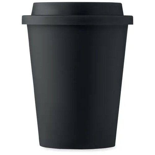 Dubbelwandige PP beker Zwart 300 ml