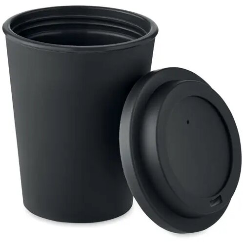 Dubbelwandige PP beker Zwart 300 ml
