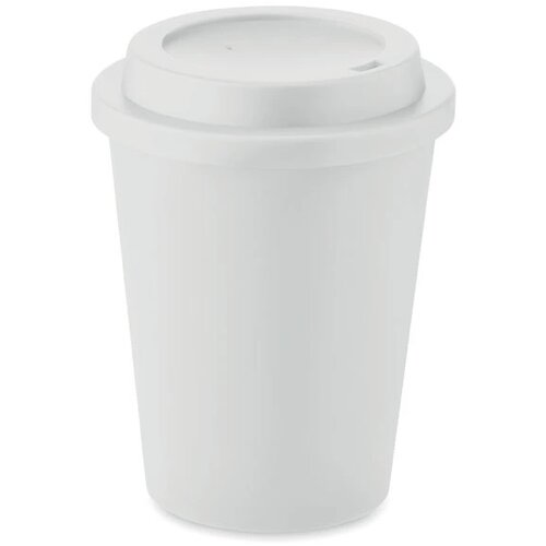 Dubbelwandige PP beker Wit 300 ml