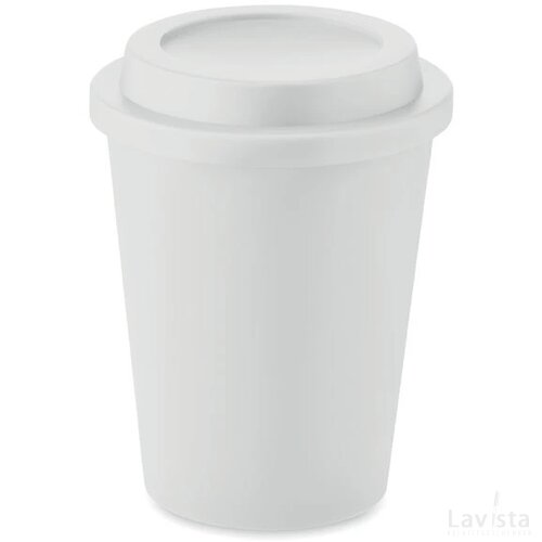 Dubbelwandige beker pp 300 ml Sora wit
