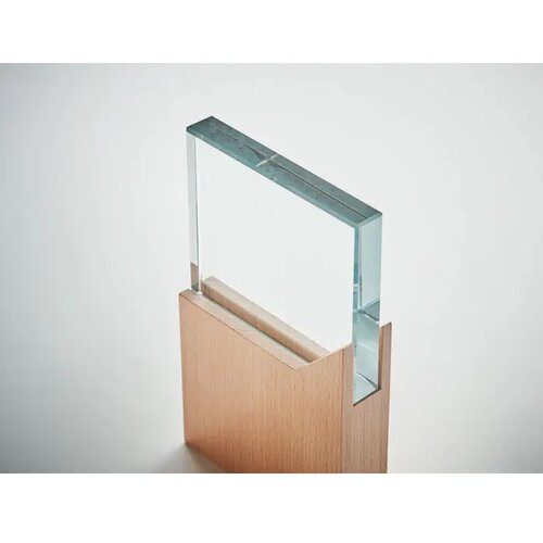 Kristallen trofee op houten basis Bruin