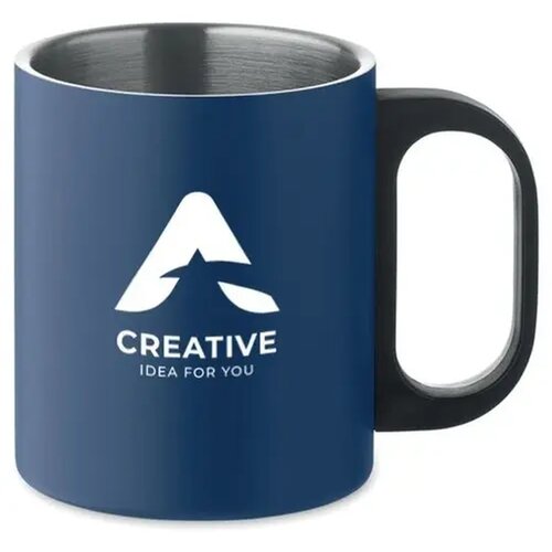 Dubbelwandige RVS mok Kobaltblauw