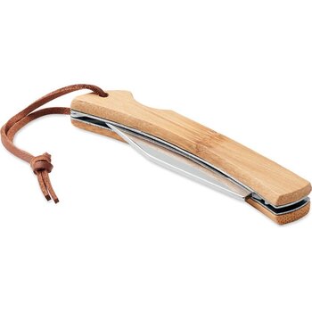 Opvouwbaar mes in bamboe Mansan hout