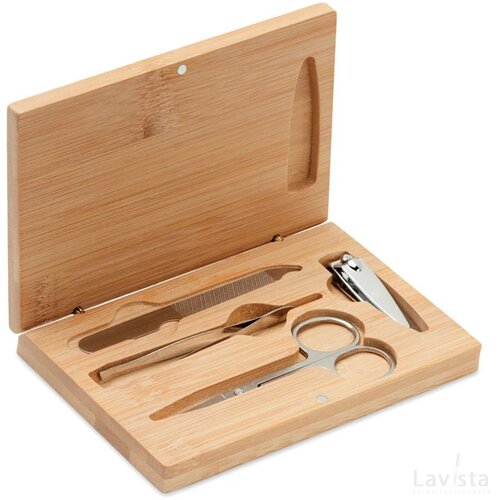Rvs manicureset Sewa hout