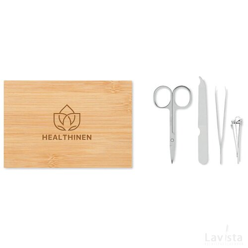 Rvs manicureset Sewa hout