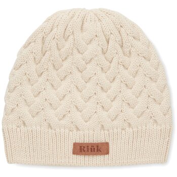 Kabelgebreide muts Beige
