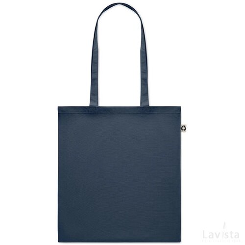Boodschappentas recycled katoen Zoco colour donker marineblauw