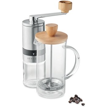 Koffie set Tera mat zilver