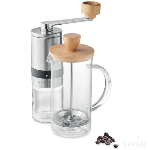 Koffie set Tera mat zilver