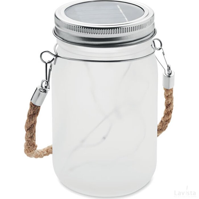 Solar buitenlamp mason-jar Kanyezi transparant wit