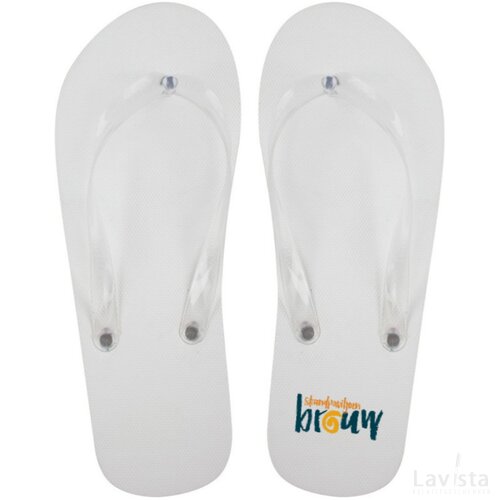 Strandslippers met transparant bandje Wit