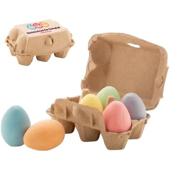 Set Van 6 Krijteieren Naturel