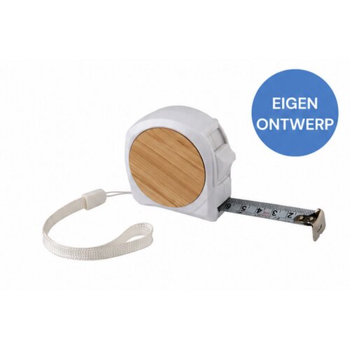 5M Rolmaat Met Bamboe Afwerking Wit