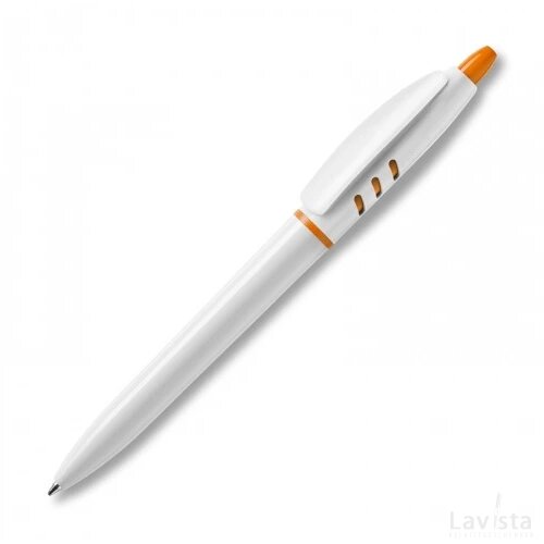 Balpen S30 hardcolour wit / oranje